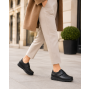 Pantofi damă negri din piele naturală cu scai și talpă confort GKR33N